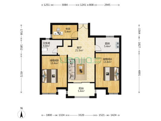 佳源梦想广场 1室1厅1卫 89平方