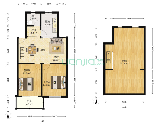 谷阳新村二区 2室1厅1卫 88平方