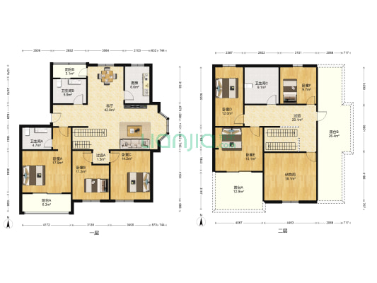京城花园 6室1厅3卫 198平方