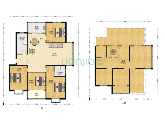 枫林湾 4室1厅2卫 141平方