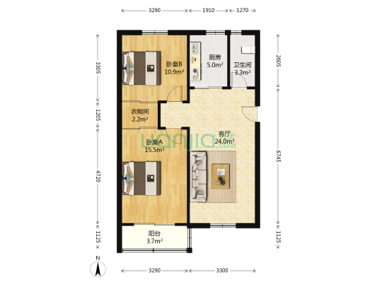 白下路235号小区 2室1厅1卫 77平方