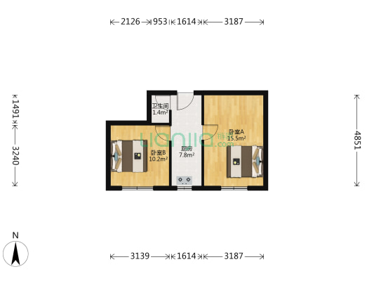 宜宾北里 2室0厅1卫 46平方