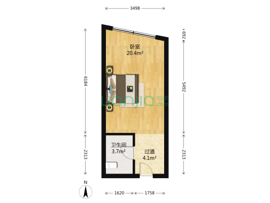 时代广场 1室0厅1卫 43平方