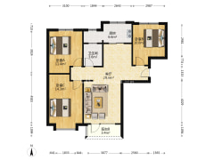华融现代城 三居 装修南北通透 采光好 居住舒适-涿州华融现代城户型图