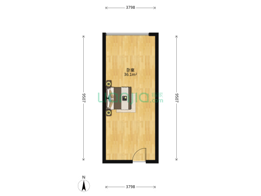 绿地中心 1室0厅0卫 55平方