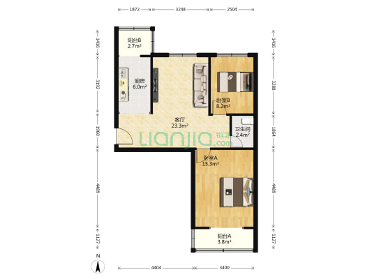 翔鹤园 2室1厅1卫 74平方