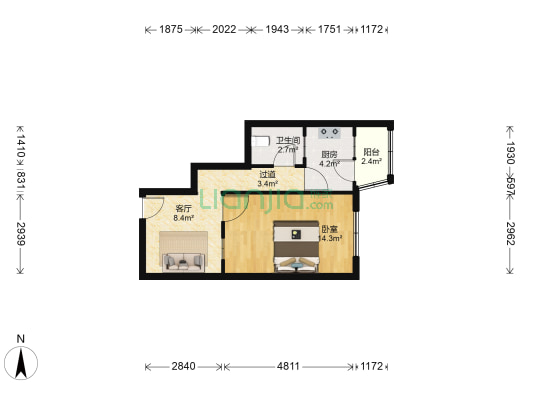 天桂里 1室1厅1卫 50平方