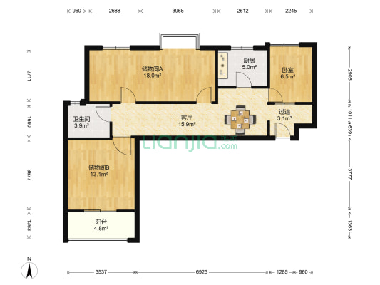 童话里 1室1厅1卫 86平方