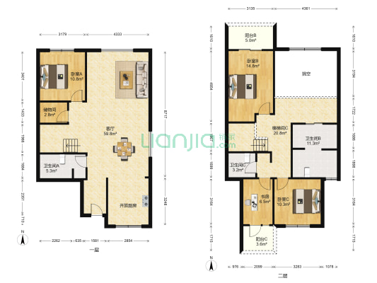 正荣香山麓院 4室1厅3卫 183平方