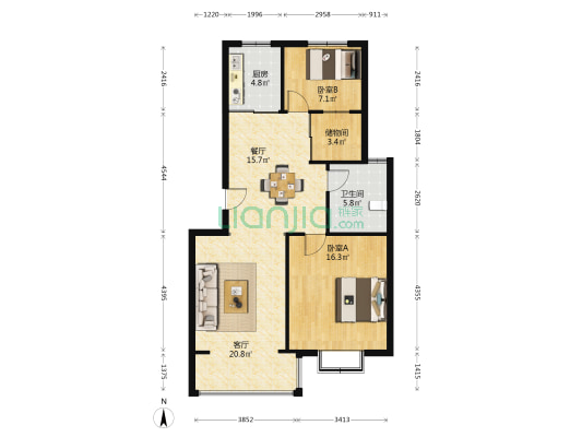 锦绣佳苑 2室2厅1卫 89平方