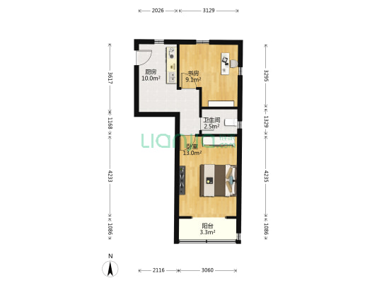 奉贤路193-195号(单) 2室0厅1卫 47平方