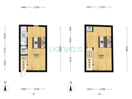 楚材巷 2室0厅2卫 43平方