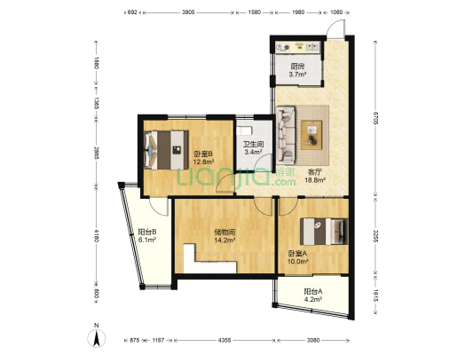 华阳苑 2室1厅1卫 83平方