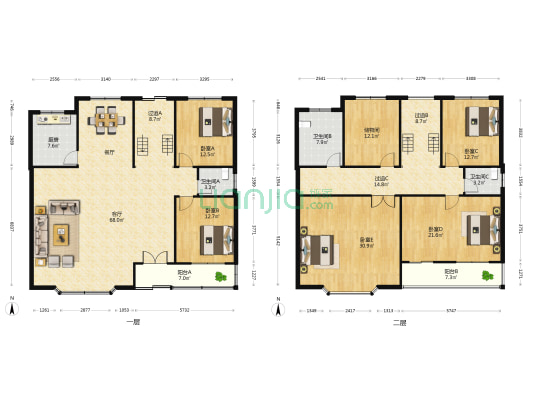 玫瑰花园 5室1厅3卫 284平方