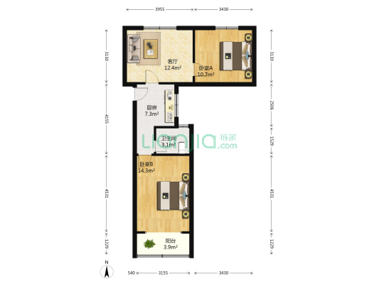 延平路308弄 2室1厅1卫 62平方