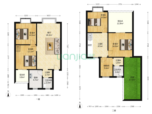 雄飞翰林书院 4室1厅2卫 129平方