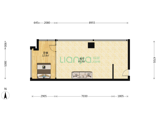 益华领峯大厦 1室1厅0卫 87平方