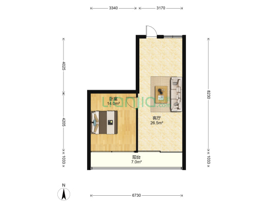 人民中路（诸暨市） 1室1厅0卫 51平方