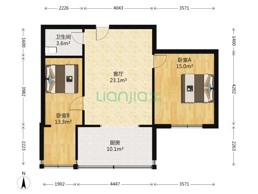 原二道规划局家属楼 2室1厅1卫 82平方