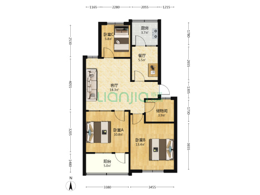 社会保险家属院 3室2厅0卫 75平方
