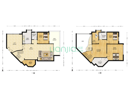 蓝郡广场 5室1厅3卫 144平方