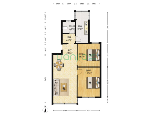 协和小区(协和路699弄) 2室1厅1卫 81平方