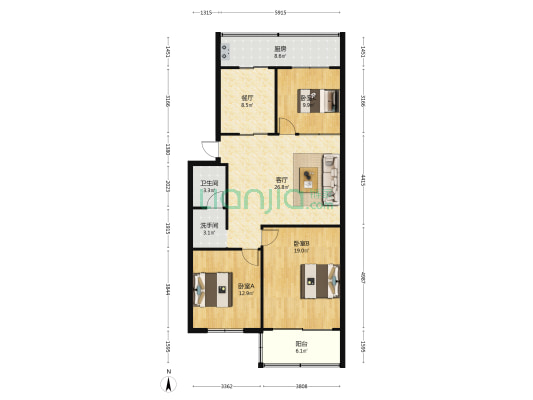 农商行家属院 3室2厅2卫 120平方
