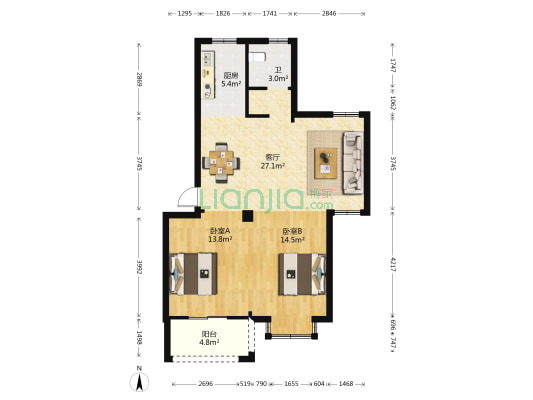 栖径名苑 2室1厅1卫 78平方