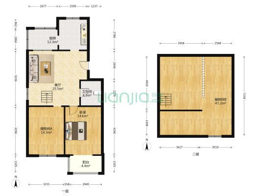 岭明里 1室1厅1卫 95平方