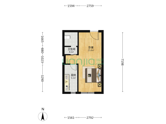 兴合家园 1室0厅1卫 47平方