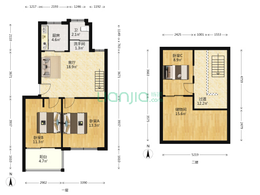 进士园庭 3室1厅2卫 70平方