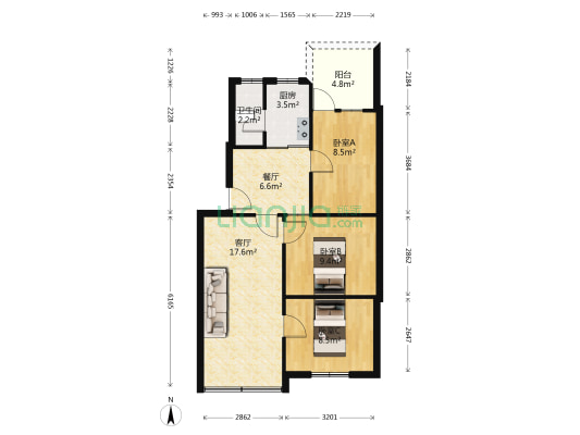 商业大道 3室2厅1卫 74平方