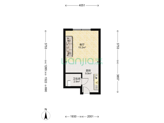 房子的地理位置比较好，出租比较方便，办公自住都合适-户型图