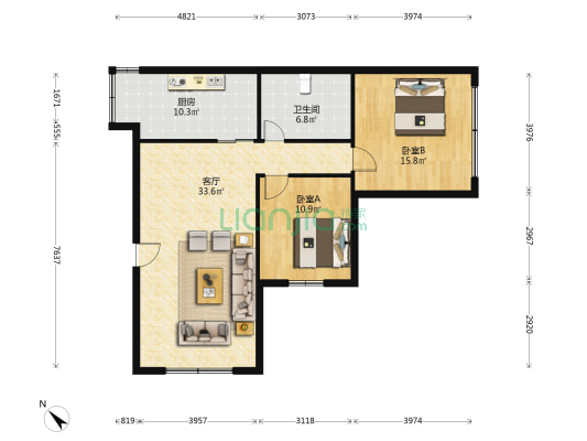 南横街39号 2室1厅1卫 94平方