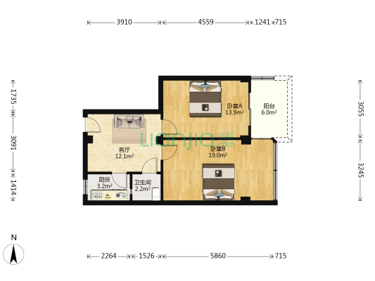 广货巷小区 2室1厅1卫 66平方