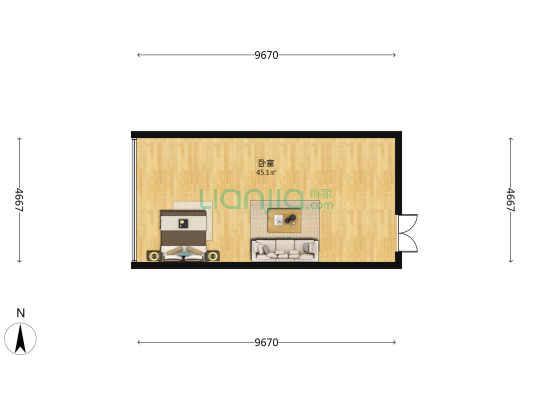 万达写字楼 1室0厅0卫 69平方
