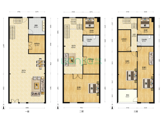 领先商务公寓 5室2厅2卫 359平方