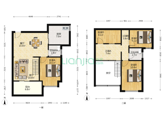 松苑雅居 4室2厅2卫 114平方
