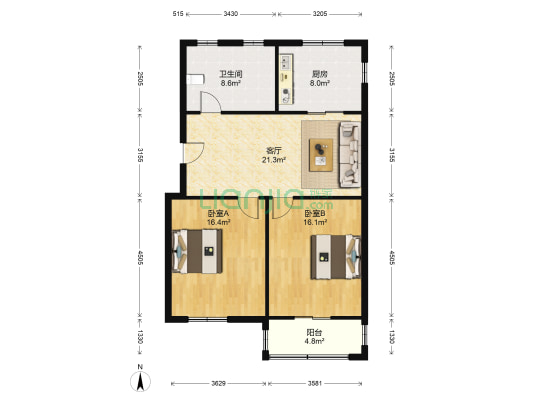 紫琅新村 2室1厅1卫 75平方