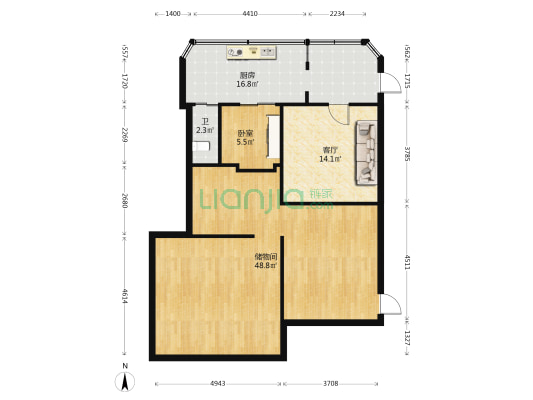 西坝新村633号 1室1厅1卫 88平方