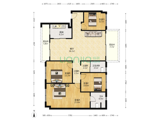 碧桂园·绵竹首府 4室1厅2卫 144平方