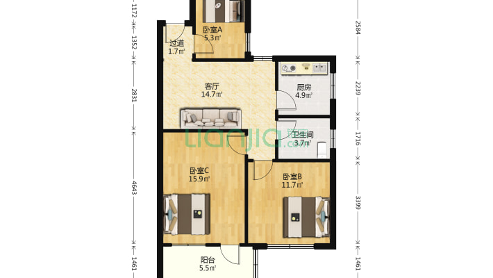 物资公司宿舍二手房实景图