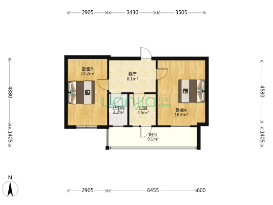省物产集团三营盘小区 2室1厅1卫 66平方