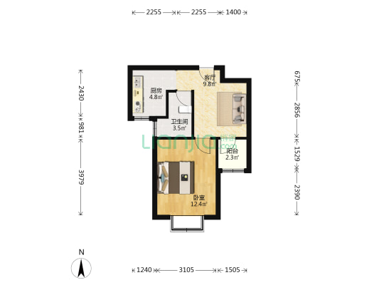 丰宝苑 1室1厅1卫 48平方