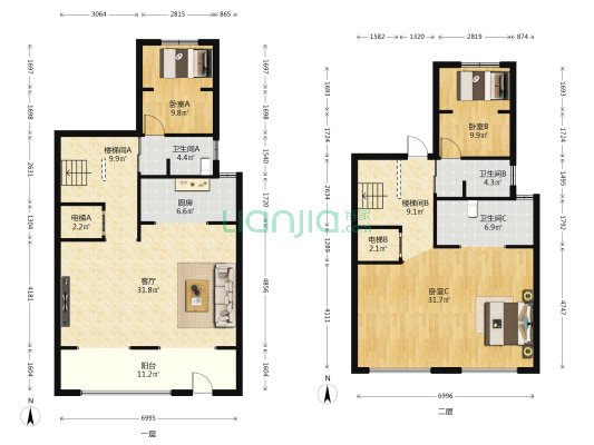 龙湖九里晴川 3室1厅3卫 298平方