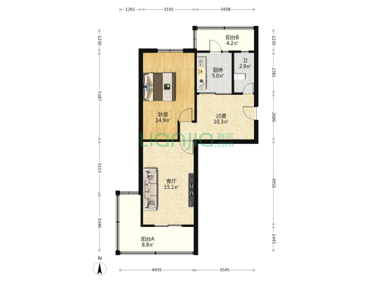 兰州财经大学长青学院（店子街） 1室1厅1卫 48平方