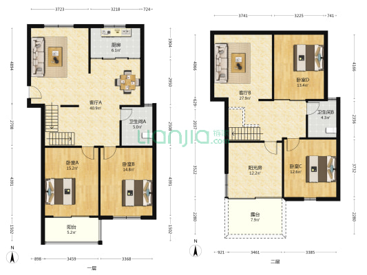 蓝色港湾 4室2厅2卫 133平方
