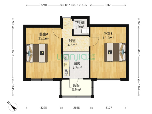 货栈街 2室0厅1卫 54平方