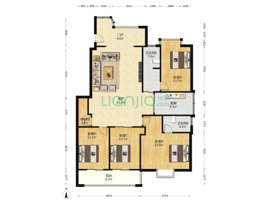 御之苑 4室1厅2卫 155平方