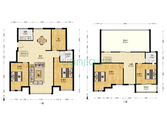 金城国际花园 4室1厅2卫 181平方